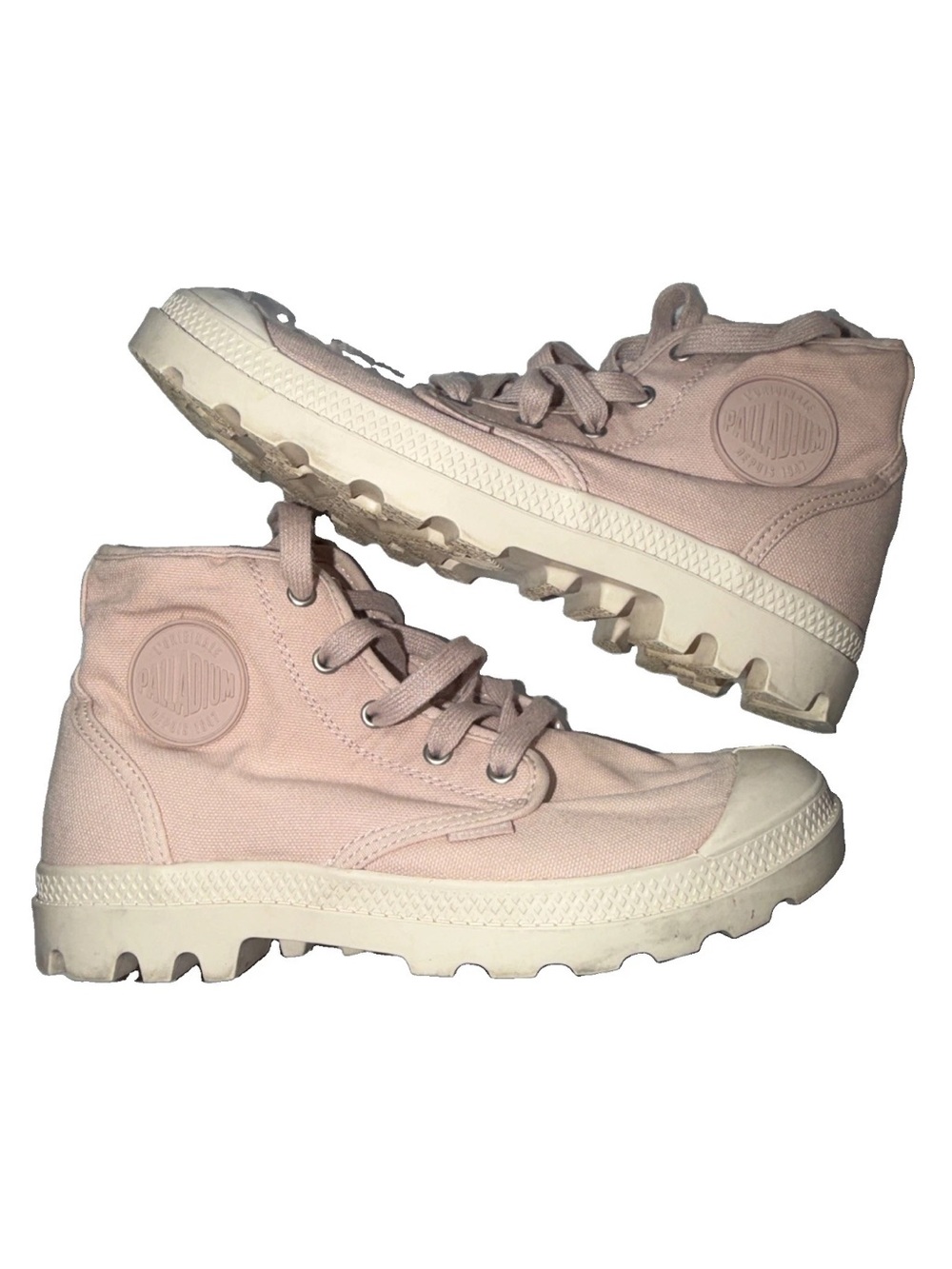 Palladium Pampa Rise High Top Pink Canvas Shoes Sneakers Boots, Women’s Size 9.5